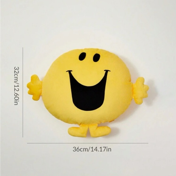 Mr Men Little Miss X Cute Cartoon Plush Yellow Decorative Pillow - Picture 5 of 5